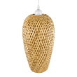 GloboStar® SAN TROPEZ 00764 Boho Κρεμαστό Φωτιστικό Ανάρτηση Μονόφωτο 1 x E27 IP20 Μπεζ Ξύλο - Μ19 x Π19 x Υ42cm