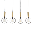 GloboStar® OLVERO 00775 Μοντέρνο Κρεμαστό Φωτιστικό Ράγα Πολύφωτο 4 x E27 IP20 Μαύρο & Χρυσό Μέταλλο - Μ90 x Π18 x Y130cm