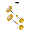 GloboStar® JOLIET 00779 Μοντέρνο Φωτιστικό Οροφής Πλέγμα Πολύφωτο 4 x G9 IP20 Μαύρο & Χρυσό Μέταλλο - Μ93 x Π20 x Υ106cm
