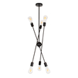 GloboStar® ZANE 00784 Μοντέρνο Φωτιστικό Οροφής Πλέγμα Πολύφωτο 6 x E27 IP20 Μαύρο Μέταλλο - Μ70 x Π70 x Υ100cm