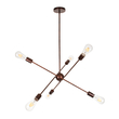 GloboStar® ZANE 00785 Μοντέρνο Φωτιστικό Οροφής Πλέγμα Πολύφωτο 6 x E27 IP20 Χάλκινο Μέταλλο - Μ70 x Π70 x Υ100cm