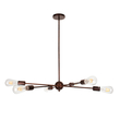 GloboStar® ZANE 00785 Μοντέρνο Φωτιστικό Οροφής Πλέγμα Πολύφωτο 6 x E27 IP20 Χάλκινο Μέταλλο - Μ70 x Π70 x Υ100cm