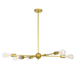 GloboStar® ZANE 00786 Μοντέρνο Φωτιστικό Οροφής Πλέγμα Πολύφωτο 6 x E27 IP20 Χρυσό Μέταλλο - Μ70 x Π70 x Υ100cm