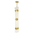 GloboStar® ZANE 00786 Μοντέρνο Φωτιστικό Οροφής Πλέγμα Πολύφωτο 6 x E27 IP20 Χρυσό Μέταλλο - Μ70 x Π70 x Υ100cm