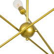 GloboStar® ZANE 00786 Μοντέρνο Φωτιστικό Οροφής Πλέγμα Πολύφωτο 6 x E27 IP20 Χρυσό Μέταλλο - Μ70 x Π70 x Υ100cm