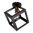 GloboStar® CUBE 00799 Μοντέρνο Φωτιστικό Οροφής Πλέγμα Μονόφωτο 1 x E27 IP20 Μαύρο & Χάλκινο Μέταλλο Μ25 x Π25 x Υ25cm