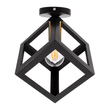 GloboStar® CUBE 00799 Μοντέρνο Φωτιστικό Οροφής Πλέγμα Μονόφωτο 1 x E27 IP20 Μαύρο & Χάλκινο Μέταλλο Μ25 x Π25 x Υ25cm
