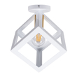 GloboStar® CUBE 00800 Μοντέρνο Φωτιστικό Οροφής Πλέγμα Μονόφωτο 1 x E27 IP20 Λευκό & Χάλκινο Μέταλλο - Μ25 x Π25 x Υ25cm