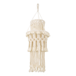 GloboStar® 36200 ETHIOPIA Boho Καπέλο Φωτιστικού- Μακραμέ Πλεκτό Χειροποίητο Μπεζ Σχοινί Μ30 x Π30 x Υ90cm