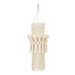GloboStar® 36200 ETHIOPIA Boho Καπέλο Φωτιστικού- Μακραμέ Πλεκτό Χειροποίητο Μπεζ Σχοινί Μ30 x Π30 x Υ90cm