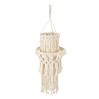 GloboStar® 36200 ETHIOPIA Boho Καπέλο Φωτιστικού- Μακραμέ Πλεκτό Χειροποίητο Μπεζ Σχοινί Μ30 x Π30 x Υ90cm