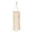 GloboStar® BAHRI 36211 Boho Κρεμαστό Φωτιστικό Μακραμέ Μονόφωτο 1 x E27 IP20 Μπεζ Ύφασμα - Μ20 x Π20 x Υ65cm