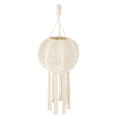 GloboStar® 36214 EGYPT Boho Καπέλο Φωτιστικού- Μακραμέ Πλεκτό Χειροποίητο Μπεζ Σχοινί Μ30 x Π30  x Υ75cm