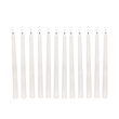 GloboStar® 79564 ΣΕΤ 12 Διακοσμητικών Realistic Κεριών Κηροπηγίου με LED Εφέ Κινούμενης Φλόγας - Μπαταρίας & Ασύρματο Χειριστήριο IR Θερμό Λευκό 2700K Dimmable