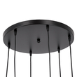 GloboStar® DILLON 00628 Μοντέρνο Κρεμαστό Φωτιστικό Καμπάνα Πολύφωτο 6 x E27 IP20 Μαύρο Μέταλλο με Μπεζ Ξύλο - Μ52 x Π52 x Y130cm