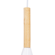 GloboStar® DILLON 00629 Μοντέρνο Κρεμαστό Φωτιστικό Καμπάνα Πολύφωτο 6 x E27 IP20 Λευκό Μέταλλο με Μπεζ Ξύλο - Μ52 x Π52 x Y130cm