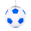 GloboStar® FOOTBALL 00644 Παιδικό Κρεμαστό Φωτιστικό Μπάλα Μονόφωτο 1 x E27 IP20 Λευκό & Μπλε Γυαλί - Μ15 x Π15 x Y18cm