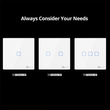 GloboStar® 80067 SONOFF T2EU3C-RF - 433MHz Wireless Smart Wall Touch Button Switch 3 Way - RF Series