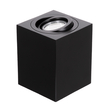 GloboStar® AKIRA 60621 Επιφανειακό Κινούμενο Τετράγωνο Φωτιστικό Σποτ Αλουμινίου με Ντουί GU10 AC 220-240V IP44 Μ8 x Π8 x Υ10cm - Μαύρο