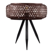 GloboStar® ZORION 00770 Vintage Επιτραπέζιο Φωτιστικό Πορτατίφ Λαμπατέρ Μονόφωτο Μπαμπού Καφέ Πλέγμα Φ40 x Υ15.5cm