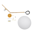 GloboStar® MONROE 00956 Μοντέρνο Κρεμαστό Φωτιστικό Μπάλα Μονόφωτο 1 x E27 IP20 Χρυσό Μέταλλο με Λευκό Γυαλί - Μ30 x Π30 x Υ75cm