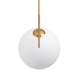 GloboStar® MONROE 00956 Μοντέρνο Κρεμαστό Φωτιστικό Μπάλα Μονόφωτο 1 x E27 IP20 Χρυσό Μέταλλο με Λευκό Γυαλί - Μ30 x Π30 x Υ75cm