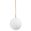 GloboStar® MONROE 00956 Μοντέρνο Κρεμαστό Φωτιστικό Μπάλα Μονόφωτο 1 x E27 IP20 Χρυσό Μέταλλο με Λευκό Γυαλί - Μ30 x Π30 x Υ75cm