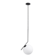 GloboStar® MONROE 00957 Μοντέρνο Κρεμαστό Φωτιστικό Μπάλα Μονόφωτο 1 x E27 IP20 Μαύρο Μέταλλο με Λευκό Γυαλί - Μ30 x Π30 x Υ75cm