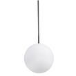 GloboStar® MONROE 00957 Μοντέρνο Κρεμαστό Φωτιστικό Μπάλα Μονόφωτο 1 x E27 IP20 Μαύρο Μέταλλο με Λευκό Γυαλί - Μ30 x Π30 x Υ75cm