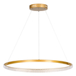 GloboStar® DIAMOND 61133 Κρεμαστό Φωτιστικό Δαχτυλίδι-Κύκλος LED CCT 67W 7689lm 360° AC 220-240V - Εναλλαγή Φωτισμού μέσω Τηλεχειριστηρίου All In One Ψυχρό 6000k+Φυσικό 4500k+Θερμό 2700k Dimmable Φ80cm - Χρυσό Βούρτσας - 3 Years Warranty