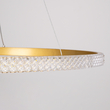 GloboStar® DIAMOND 61133 Κρεμαστό Φωτιστικό Δαχτυλίδι-Κύκλος LED CCT 67W 7689lm 360° AC 220-240V - Εναλλαγή Φωτισμού μέσω Τηλεχειριστηρίου All In One Ψυχρό 6000k+Φυσικό 4500k+Θερμό 2700k Dimmable Φ80cm - Χρυσό Βούρτσας - 3 Years Warranty