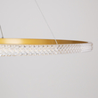 GloboStar® DIAMOND 61135 Κρεμαστό Φωτιστικό Δαχτυλίδι-Κύκλος LED CCT 75W 8743lm 360° AC 220-240V - Εναλλαγή Φωτισμού μέσω Τηλεχειριστηρίου All In One Ψυχρό 6000k+Φυσικό 4500k+Θερμό 2700k Dimmable Φ100cm - Χρυσό Βούρτσας - 3 Years Warranty