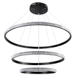 GloboStar® DIAMOND TRIO 61138-DECO Κρεμαστό Φωτιστικό Δαχτυλίδι-Κύκλος LED CCT 120W 14723lm 360° AC 220-240V - Εναλλαγή Φωτισμού μέσω Τηλεχειριστηρίου All In One Ψυχρό 6000k+Φυσικό 4500k+Θερμό 2700k Dimmable Φ40+60+80cm - Μαύρο - 3 Years Warranty