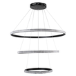 GloboStar® DIAMOND TRIO 61138-DECO Κρεμαστό Φωτιστικό Δαχτυλίδι-Κύκλος LED CCT 120W 14723lm 360° AC 220-240V - Εναλλαγή Φωτισμού μέσω Τηλεχειριστηρίου All In One Ψυχρό 6000k+Φυσικό 4500k+Θερμό 2700k Dimmable Φ40+60+80cm - Μαύρο - 3 Years Warranty