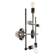GloboStar® PIPING 00666-1 Vintage Φωτιστικό Οροφής Πλέγμα Πολύφωτο 6 x E27 IP20 Μπρούτζινο Μέταλλο - Μ66 x Π9.5 x Υ49cm