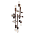 GloboStar® PIPING 00668-1 Vintage Φωτιστικό Οροφής Πλέγμα Πολύφωτο 12 x E27 IP20 Χάλκινο Μέταλλο - Μ78.5 x Π9.5 x Υ64cm