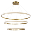 GloboStar® DIAMOND TRIO 61141-DECO Κρεμαστό Φωτιστικό Δαχτυλίδι-Κύκλος LED CCT 150W 18379lm 360° AC 220-240V - Εναλλαγή Φωτισμού μέσω Τηλεχειριστηρίου All In One Ψυχρό 6000k+Φυσικό 4500k+Θερμό 2700k Dimmable Φ60+80+100cm - Χρυσό Βούρτσας - 3 Years Warrant