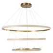 GloboStar® DIAMOND TRIO 61141-DECO Κρεμαστό Φωτιστικό Δαχτυλίδι-Κύκλος LED CCT 150W 18379lm 360° AC 220-240V - Εναλλαγή Φωτισμού μέσω Τηλεχειριστηρίου All In One Ψυχρό 6000k+Φυσικό 4500k+Θερμό 2700k Dimmable Φ60+80+100cm - Χρυσό Βούρτσας - 3 Years Warrant