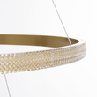 GloboStar® DIAMOND TRIO 61141-DECO Κρεμαστό Φωτιστικό Δαχτυλίδι-Κύκλος LED CCT 150W 18379lm 360° AC 220-240V - Εναλλαγή Φωτισμού μέσω Τηλεχειριστηρίου All In One Ψυχρό 6000k+Φυσικό 4500k+Θερμό 2700k Dimmable Φ60+80+100cm - Χρυσό Βούρτσας - 3 Years Warrant