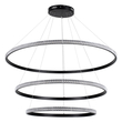 GloboStar® DIAMOND TRIO 61140-DECO Κρεμαστό Φωτιστικό Δαχτυλίδι-Κύκλος LED CCT 150W 18379lm 360° AC 220-240V - Εναλλαγή Φωτισμού μέσω Τηλεχειριστηρίου All In One Ψυχρό 6000k+Φυσικό 4500k+Θερμό 2700k Dimmable Φ60+80+100cm - Μαύρο - 3 Years Warranty