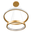 GloboStar® DIAMOND DUO 61151-DECO Κρεμαστό Φωτιστικό Δαχτυλίδι-Κύκλος LED CCT 75W 8743lm 360° AC 220-240V - Εναλλαγή Φωτισμού μέσω Τηλεχειριστηρίου All In One Ψυχρό 6000k+Φυσικό 4500k+Θερμό 2700k Dimmable Φ40+60cm - Χρυσό Βούρτσας - 3 Years Warranty
