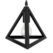 GloboStar® TRIANGLE 00611 Μοντέρνο Κρεμαστό Φωτιστικό Ράγα Δίφωτο 2 x E27 IP20 Μαύρο Μέταλλο - Μ60 x Π22 x Y130cm