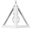 GloboStar® TRIANGLE 00612 Μοντέρνο Κρεμαστό Φωτιστικό Ράγα Δίφωτο 2 x E27 IP20 Λευκό Μέταλλο - Μ60 x Π22 x Y130cm