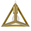 GloboStar® TRIANGLE 00615 Μοντέρνο Κρεμαστό Φωτιστικό Ράγα Δίφωτο 2 x E27 IP20 Χρυσό Μέταλλο - Μ60 x Π22 x Y130cm