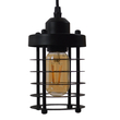 GloboStar® DARSEY 10001145 Vintage Κρεμαστό Φωτιστικό Πλέγμα Μονόφωτο 1 x E27 IP20 Μαύρο Μέταλλο - Μ10 x Π10 x Υ25cm