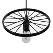 GloboStar® CASTOR 10001161 Vintage Κρεμαστό Φωτιστικό Πλέγμα Μονόφωτο 1 x E27 IP20 Μαύρο Μέταλλο - Μ30 x Π30 x Υ10cm