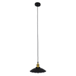 GloboStar® MARGI 10001166 Vintage Κρεμαστό Φωτιστικό Καμπάνα Μονόφωτο 1 x E27 IP20 Μαύρο & Χρυσό Μέταλλο - Μ25 x Π25 x Υ15cm