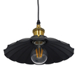 GloboStar® MARGI 10001166 Vintage Κρεμαστό Φωτιστικό Καμπάνα Μονόφωτο 1 x E27 IP20 Μαύρο & Χρυσό Μέταλλο - Μ25 x Π25 x Υ15cm