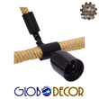 GloboStar® MALVERN 10001238 Vintage Κρεμαστό Φωτιστικό Ανάρτηση Μονόφωτο 1 x E27 IP20 Μαύρο Μέταλλο με Μπεζ Σχοινί - Μ37 x Π22 x Υ34cm