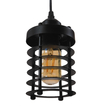 GloboStar® DARSEY 10001145 Vintage Κρεμαστό Φωτιστικό Πλέγμα Μονόφωτο 1 x E27 IP20 Μαύρο Μέταλλο - Μ10 x Π10 x Υ25cm